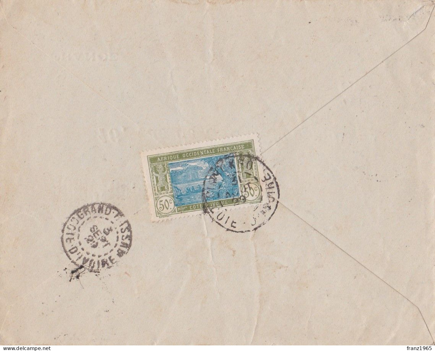 From Ivory Coast (Tabou) To France - 1929 - Lettres & Documents