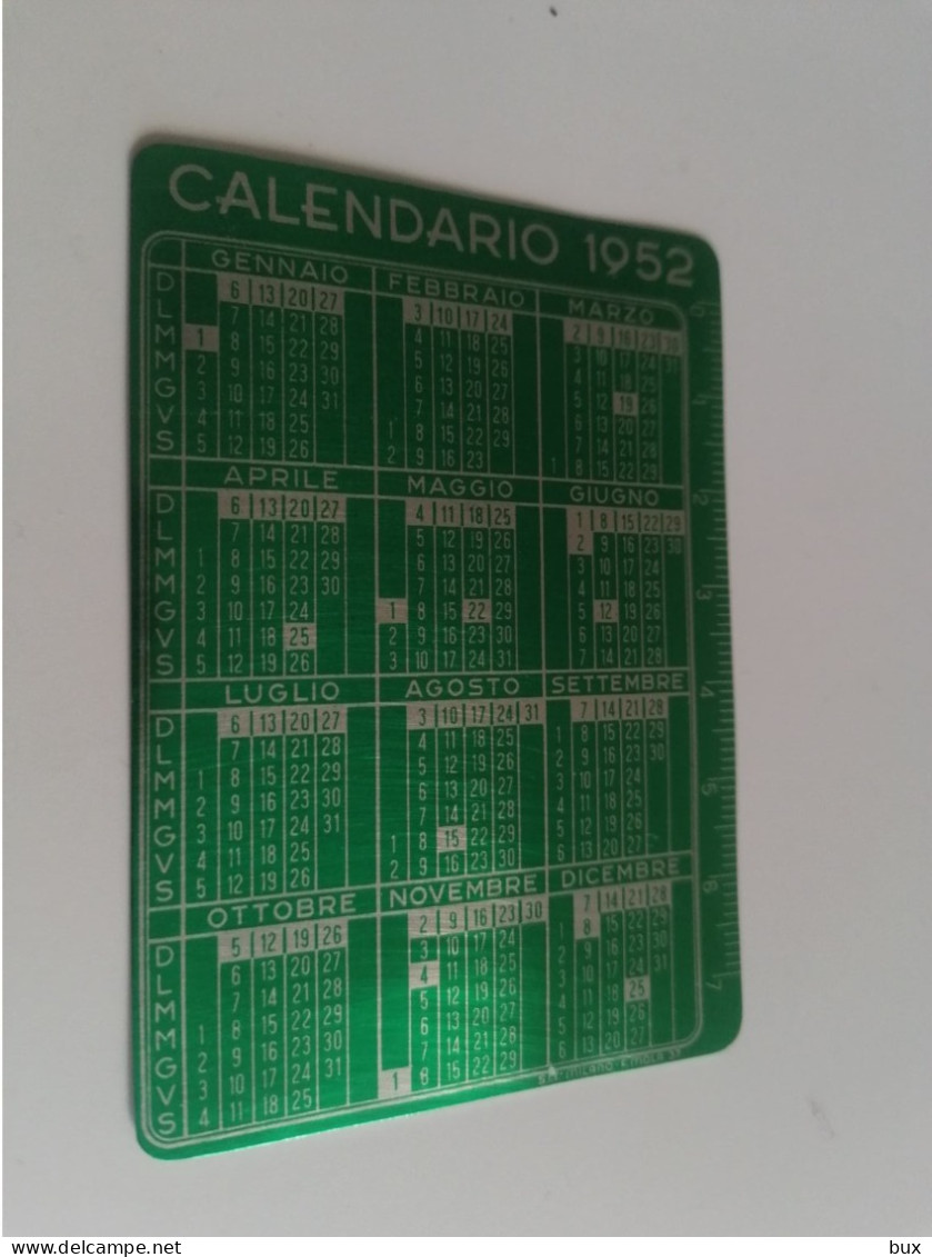 1952 ERBA FARMACEUTICA FARMACIA SALUTE MEDICINA  Calendarietto Metallo Alluminio  Tascabile - Petit Format : 1941-60