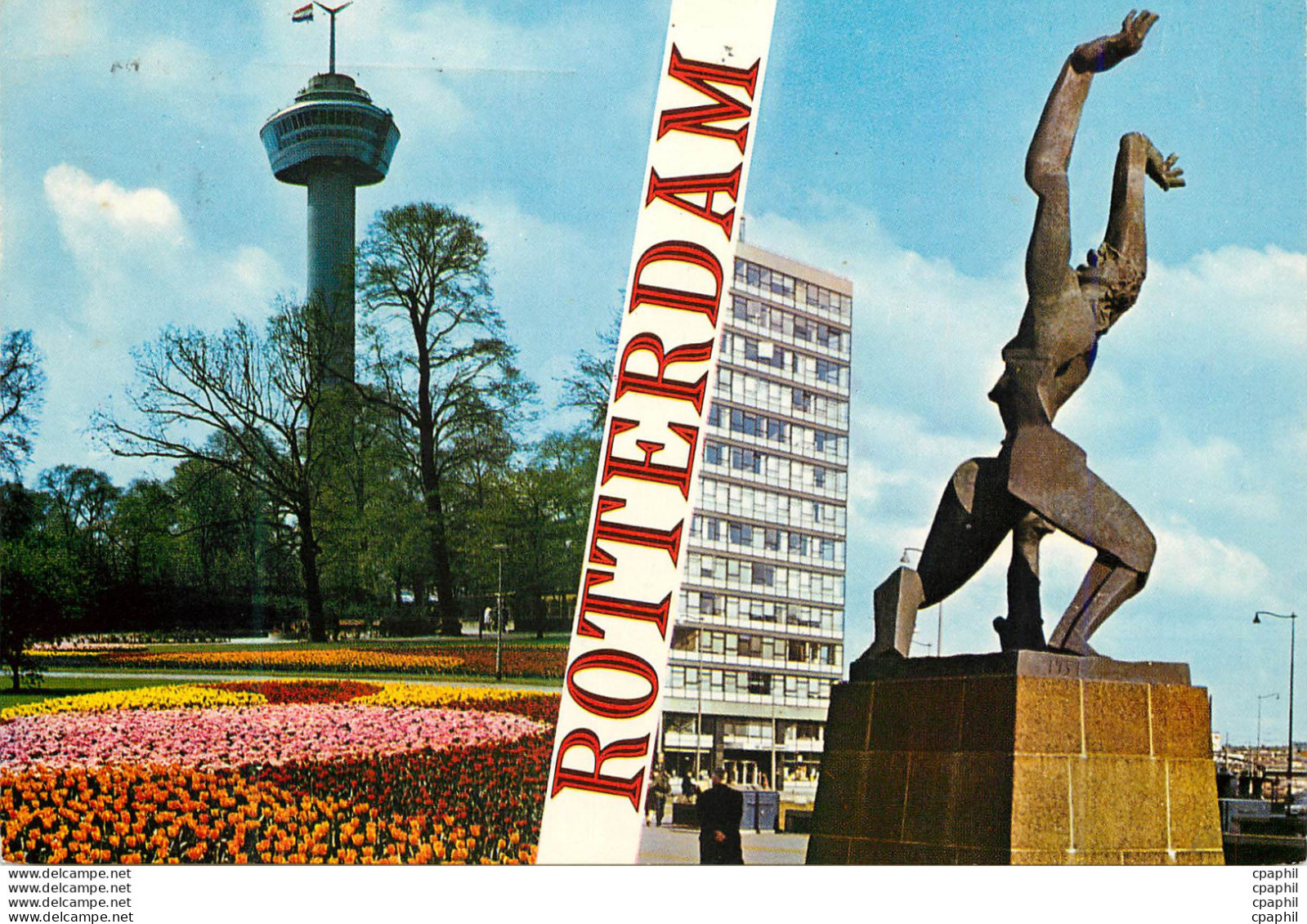 CPM Rotterdam Holland Euromast Zadkine Monument - Rotterdam