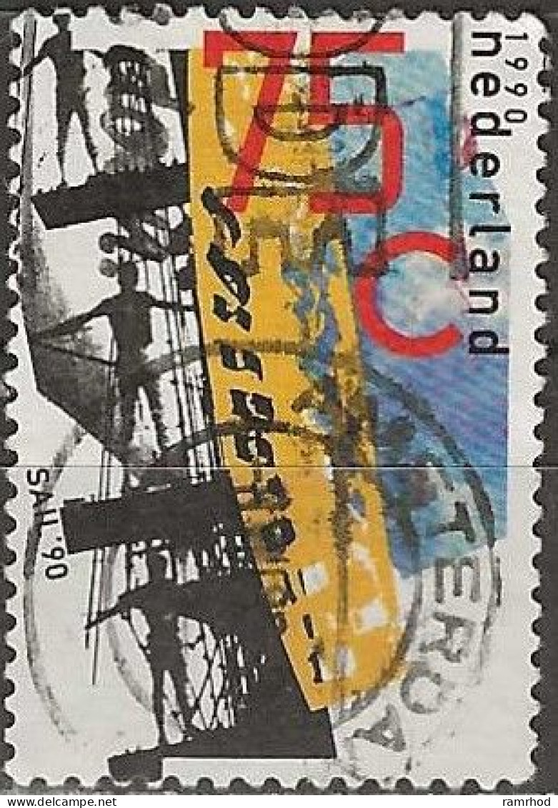 NETHERLANDS 1990 Sail 90, Amsterdam - 75c. - Crew Manning Yards On Sailing Ship FU - Used Stamps