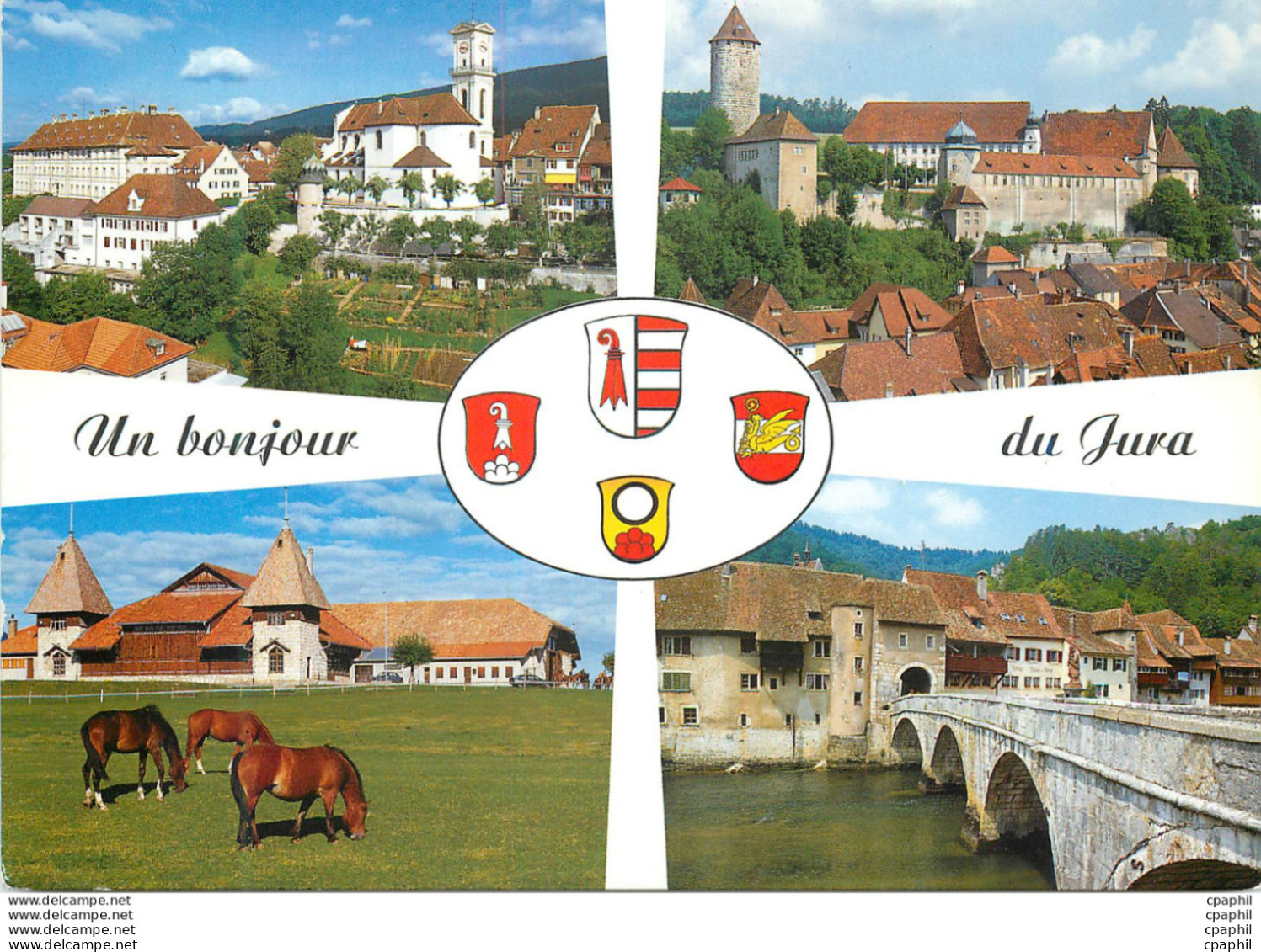 CPA Un Bonjour Du Jura Delemont Porrentruy Saignelegier Saint Ursanne - Altri & Non Classificati