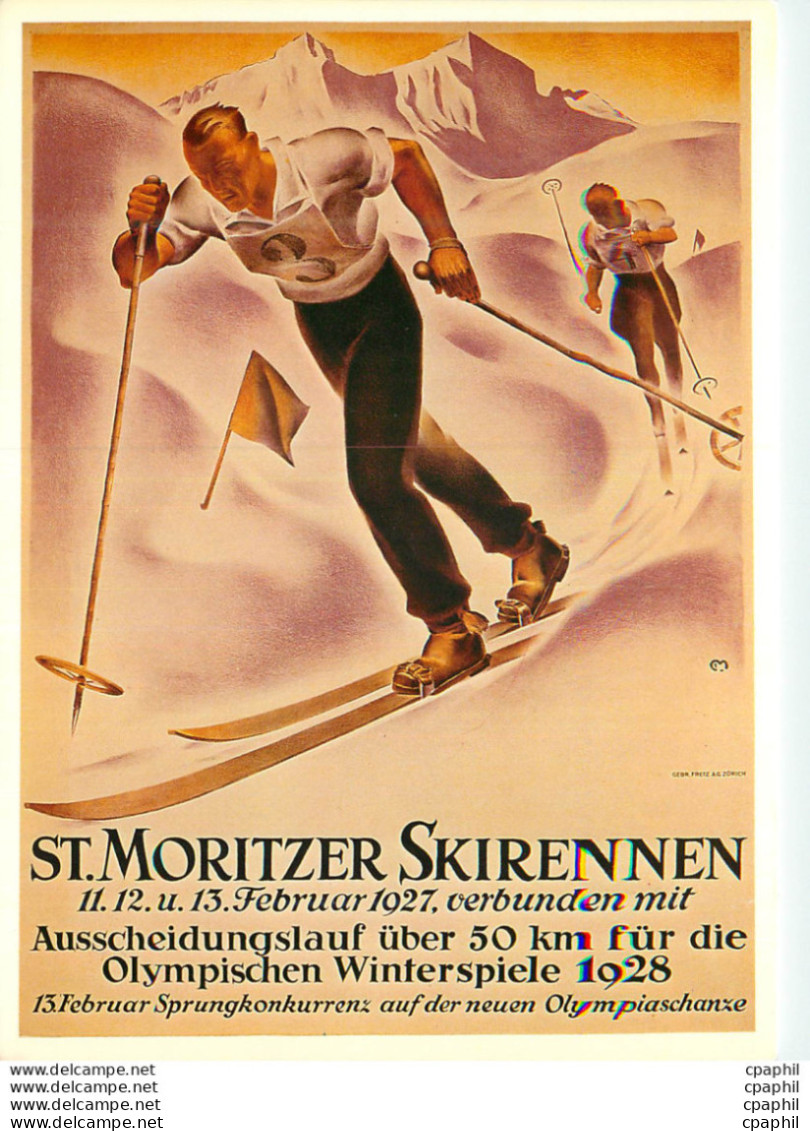 CPM Plakat Fur Verkehrsverein Und Skiclub St. Moritz Ski - Moos, Carl
