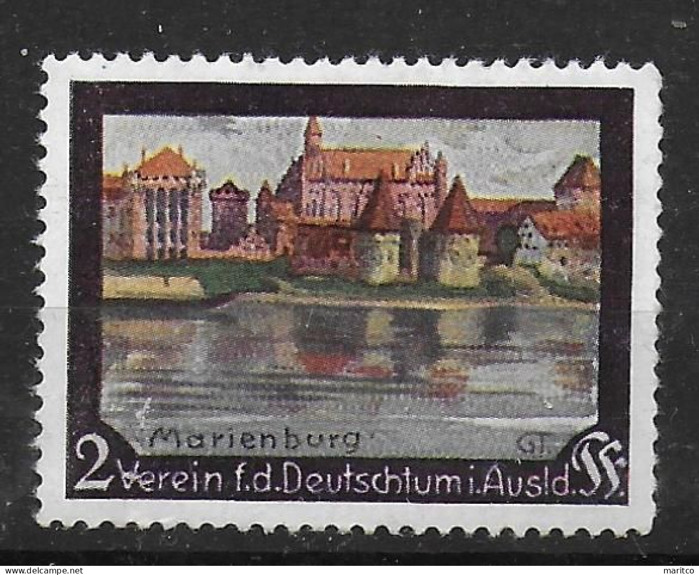 Deutsches Reich Wehrschatz 1912 Verein Für Deutschtum Ins Ausland Marienburg Cinderella Vignet Werbemarke Propaganda - Fantasy Labels