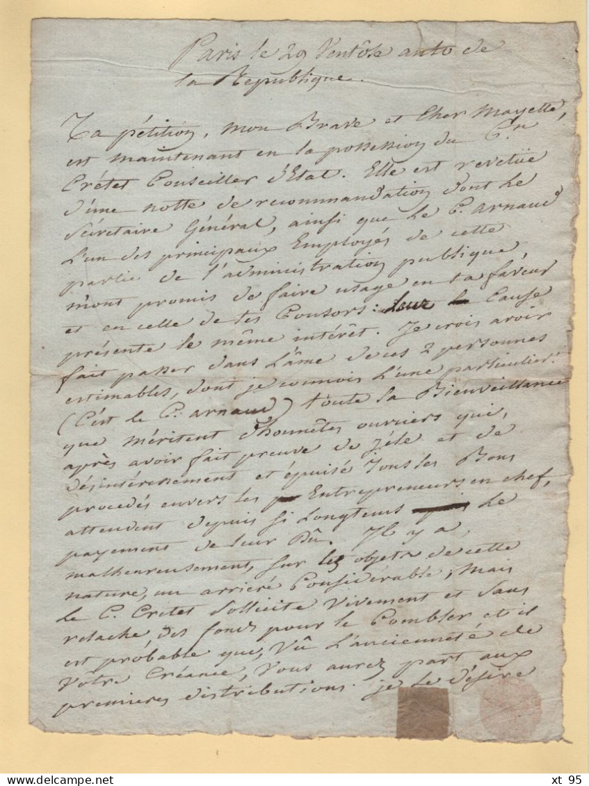 Postes Bureau Du Corps Legislatif - Paris - An 10 - 1801-1848: Voorlopers XIX