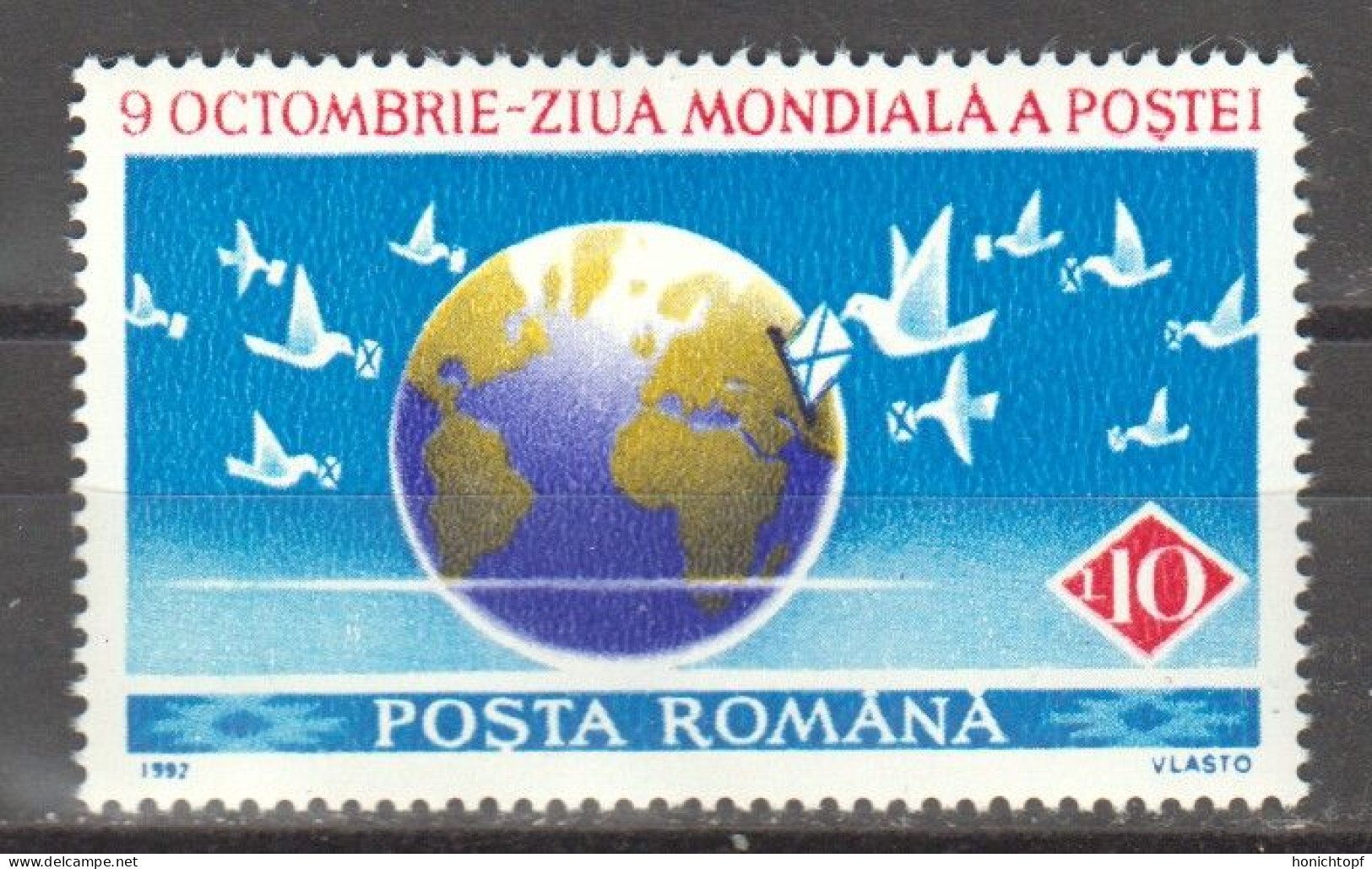 Rumänien; 1992; Michel 4823  **; Ziua Mondiala A Postei - Ungebraucht