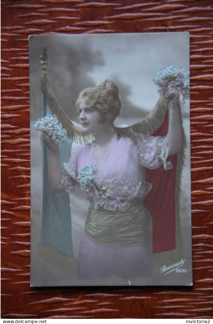 MILITARIA - Patriotique : Femme Et Drapeau - Patriotic