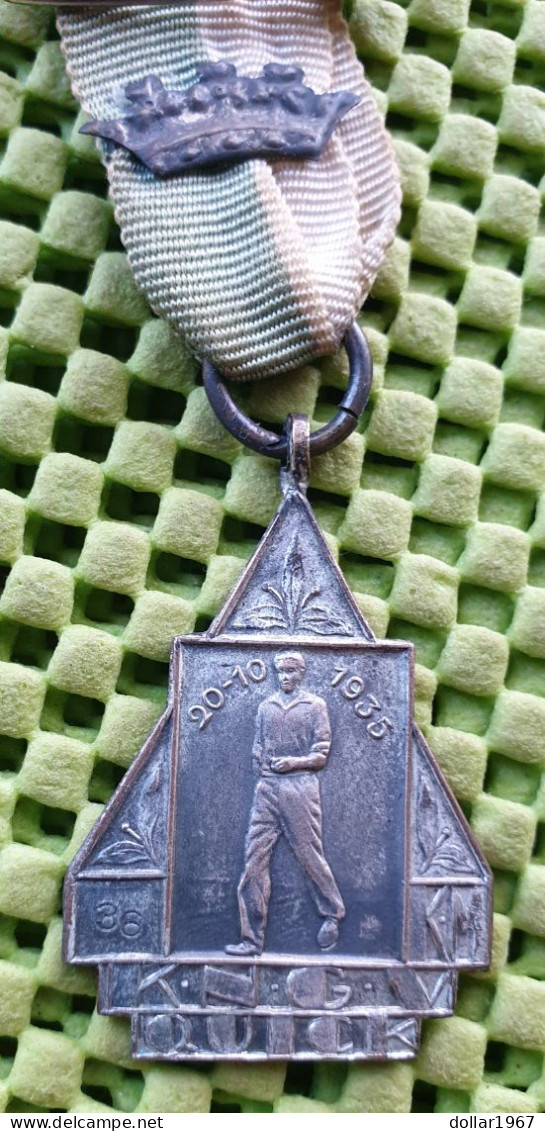 Medaille - K.N.G.V. Quick Turnkring Alkmaar 20-10-1935 (2) -  Original Foto  !! - Altri & Non Classificati