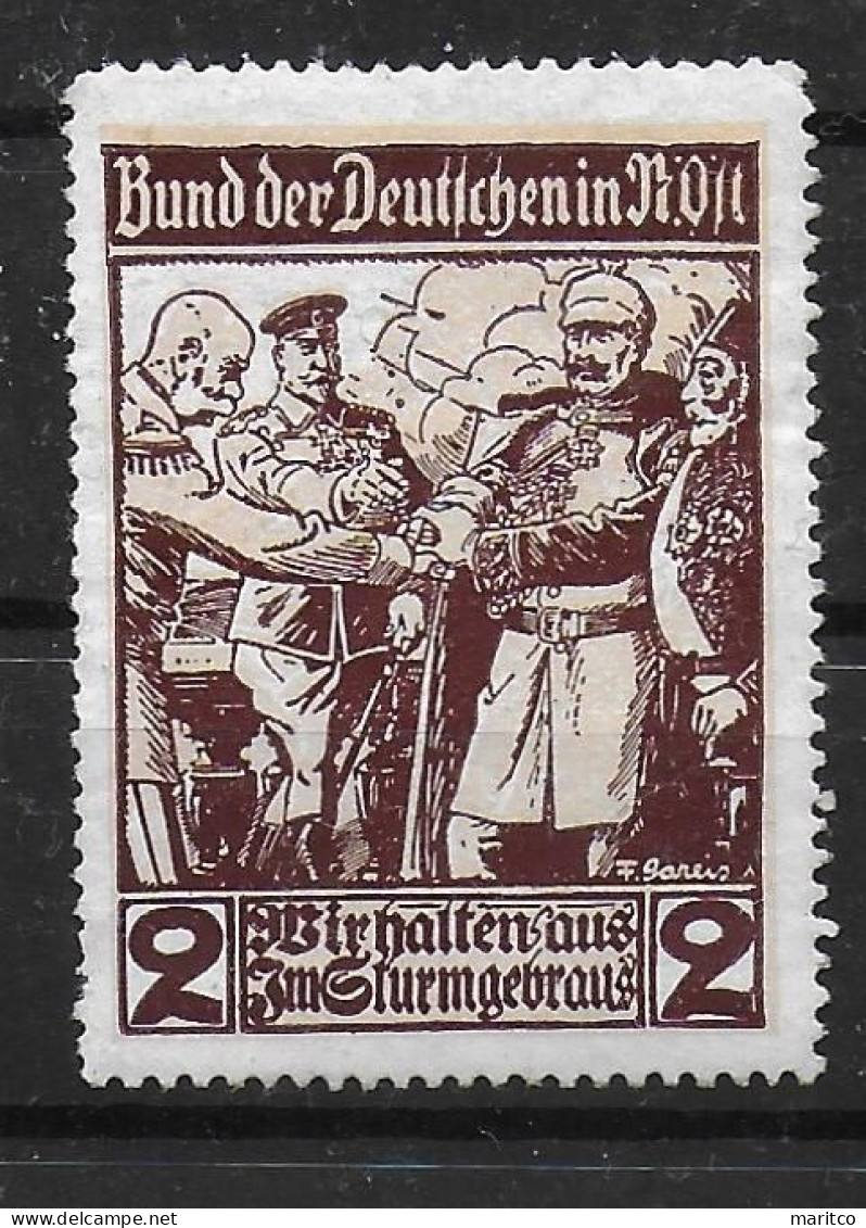 Deutsches Reich Österreich Bund Der Deutschen Wir Halten Aus WW1 1914-1918  Cinderella Vignet Werbemarke Propaganda - Fantasy Labels