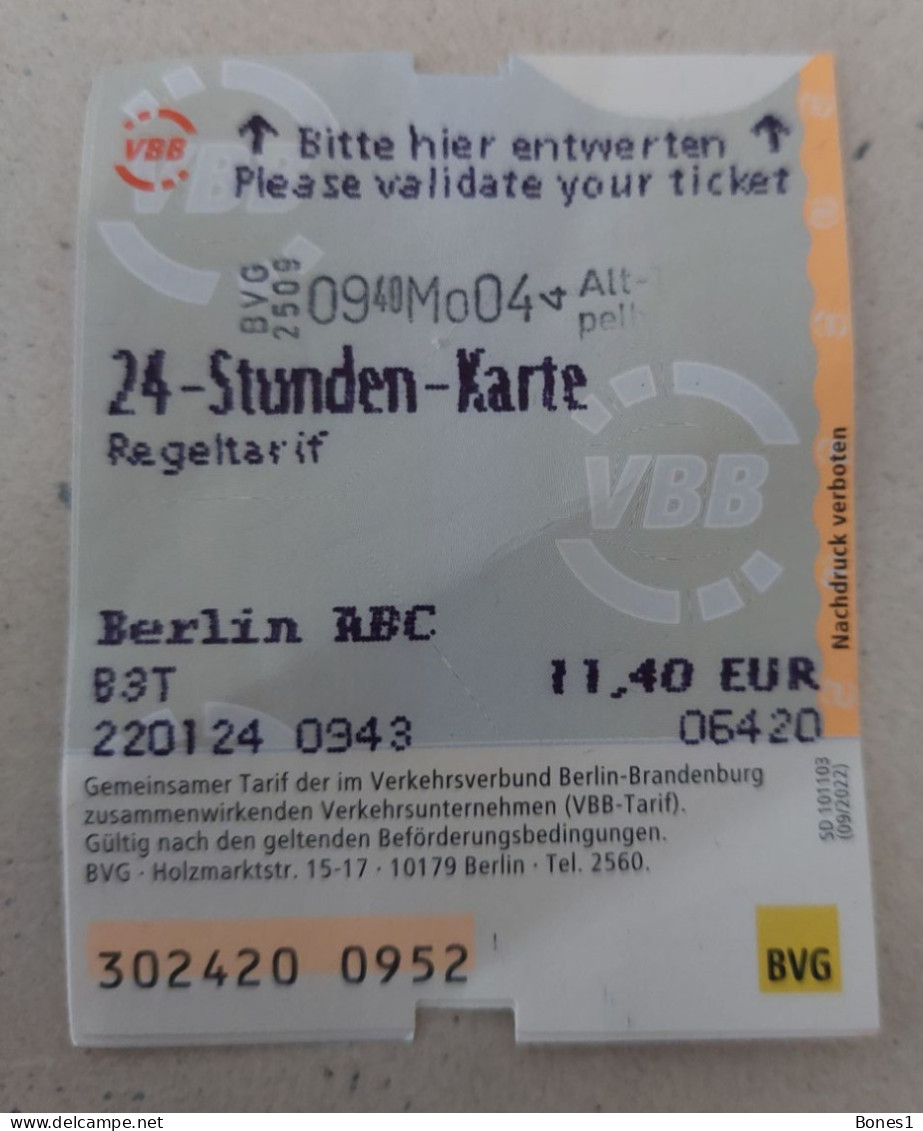 Germany Berlin Metro Ticket 2024 - Europa