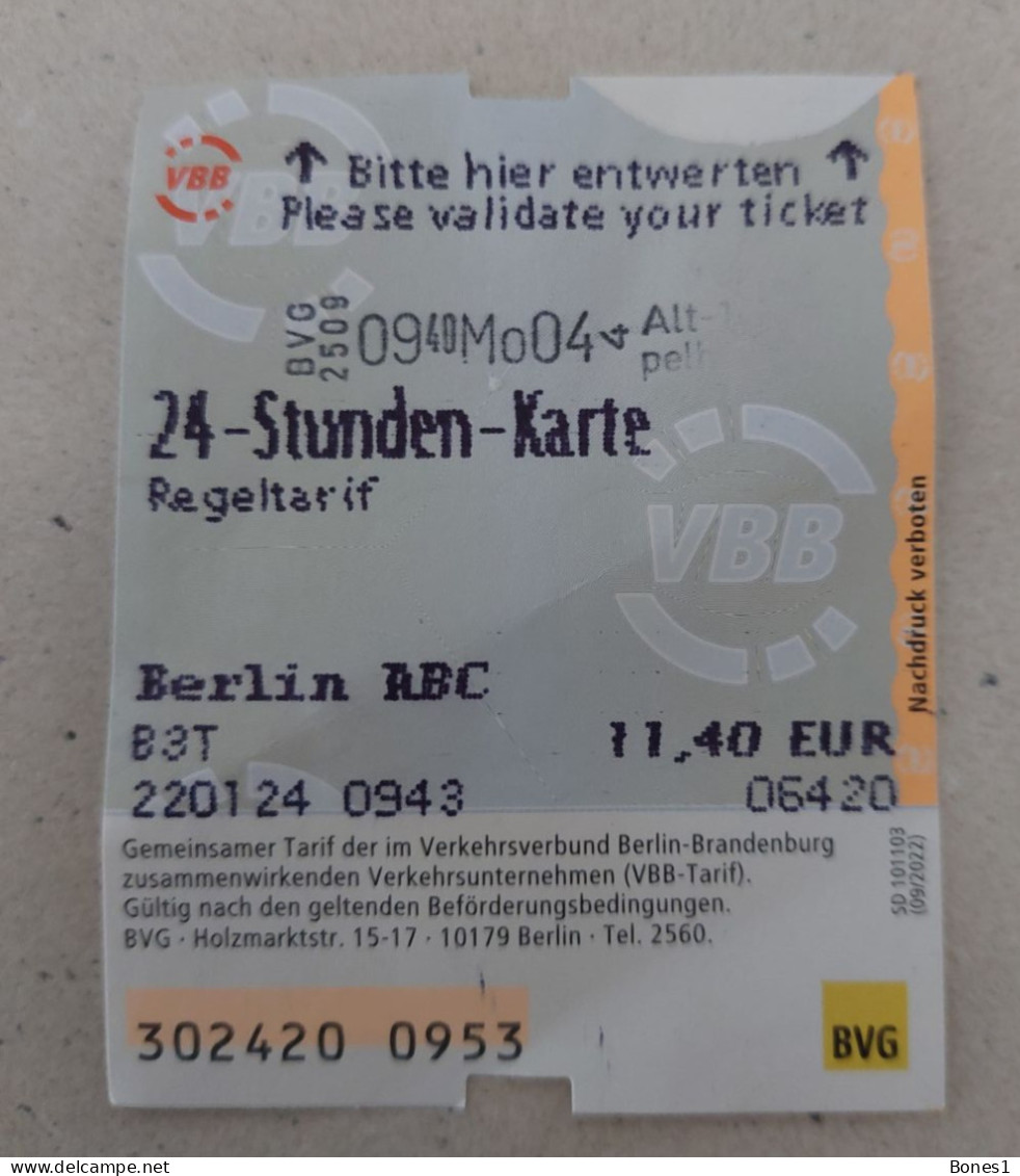 Germany Berlin Metro Ticket 2024 - Europa