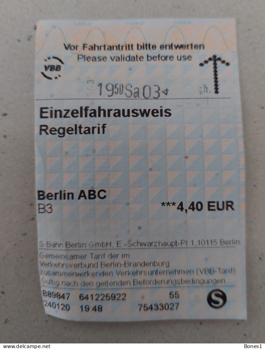 Germany Berlin Metro Ticket 2024 - Europa