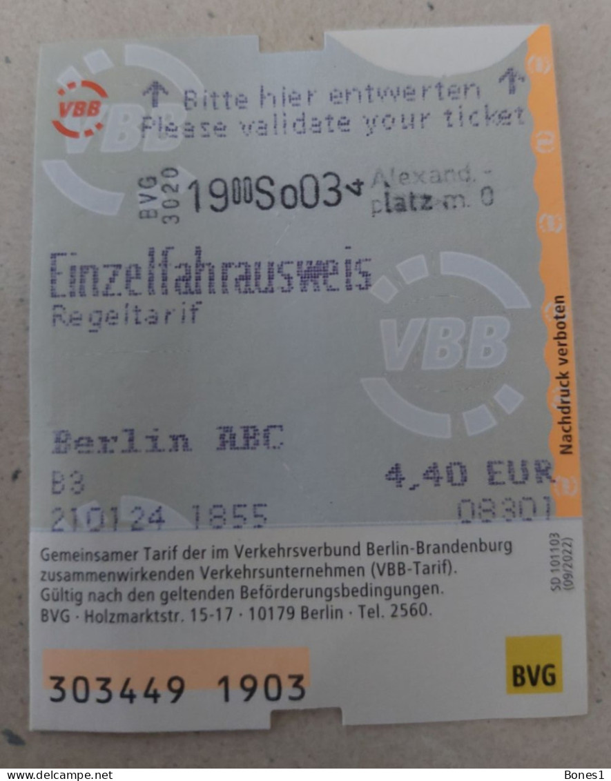 Germany Berlin Metro Ticket 2024 - Europa