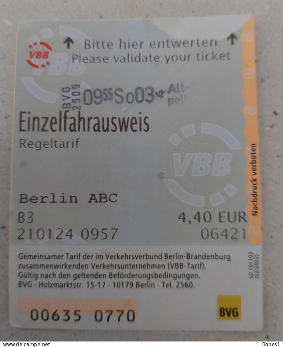 Germany Berlin Metro Ticket 2024 - Europe