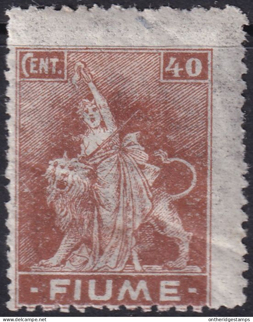 Fiume 1919 Sc 35a Sa B40 MH* Thin Translucent Paper - Fiume