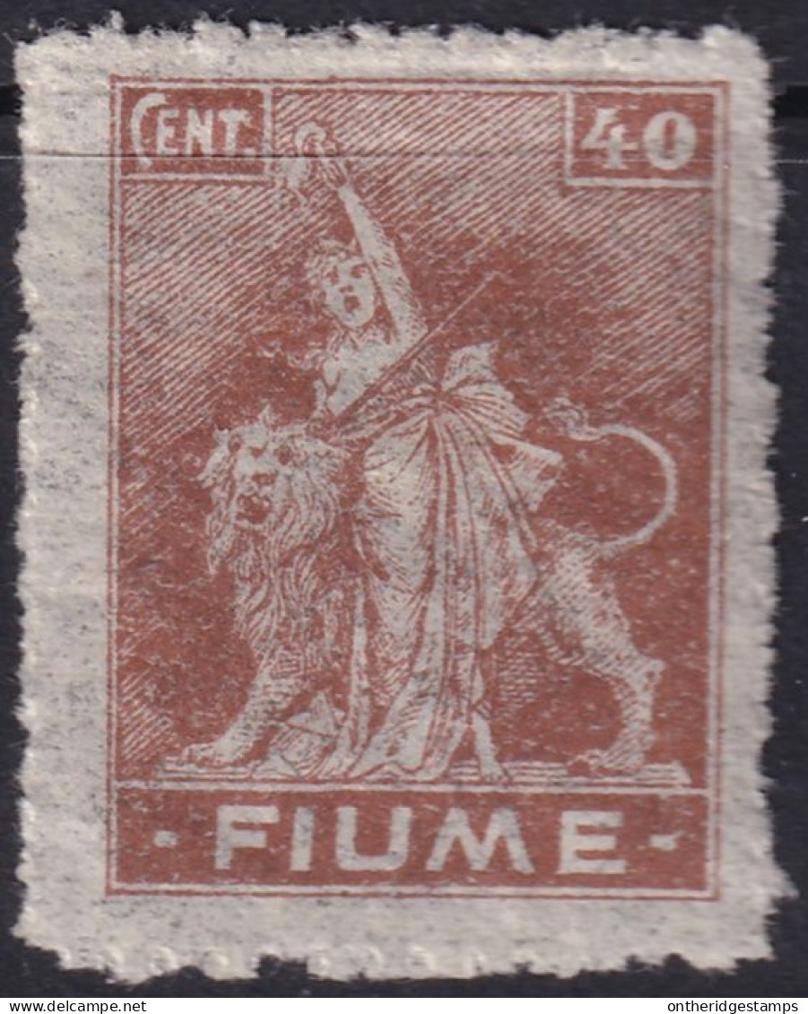 Fiume 1919 Sc 35a Sa B40 MH* Thin Translucent Paper - Fiume