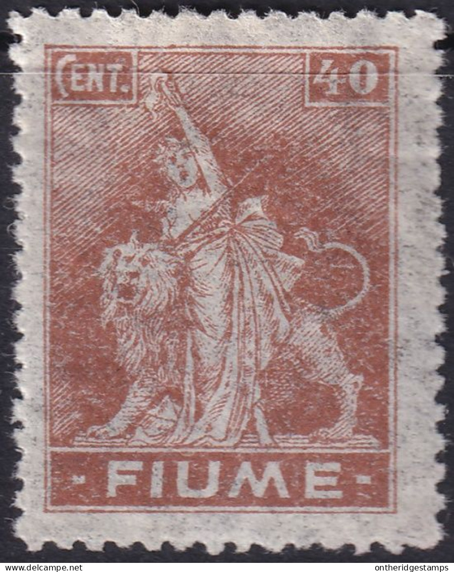 Fiume 1919 Sc 35a Sa B40 MH* Thin Translucent Paper - Fiume