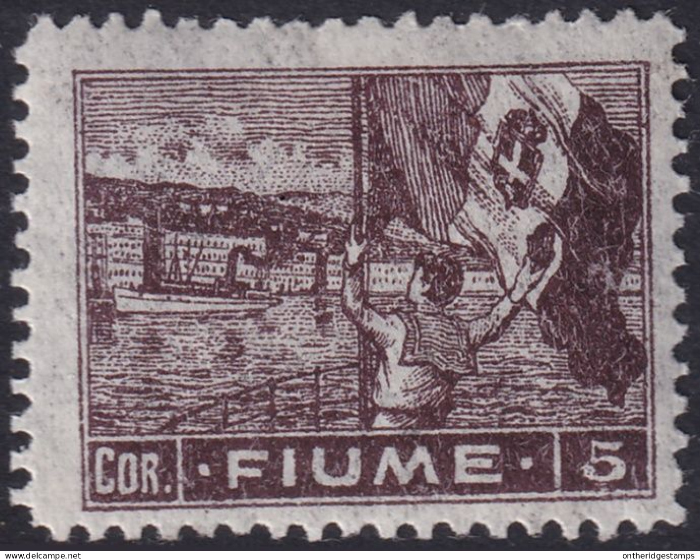 Fiume 1919 Sc 42c Sa B47 MH* Thin Translucent Paper - Fiume