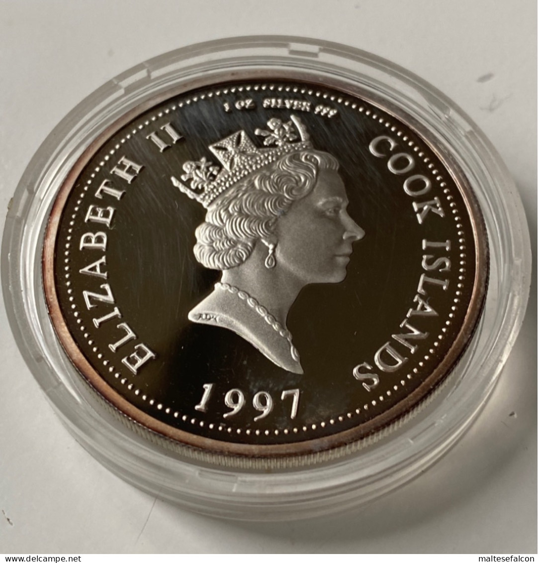 Km308.1 Cook Islands 1997 Diana Princess Of Wales Perth Mint Silver ONE DOLLAR Elizabeth II Sterling 1 OZ. - Mint Sets & Proof Sets