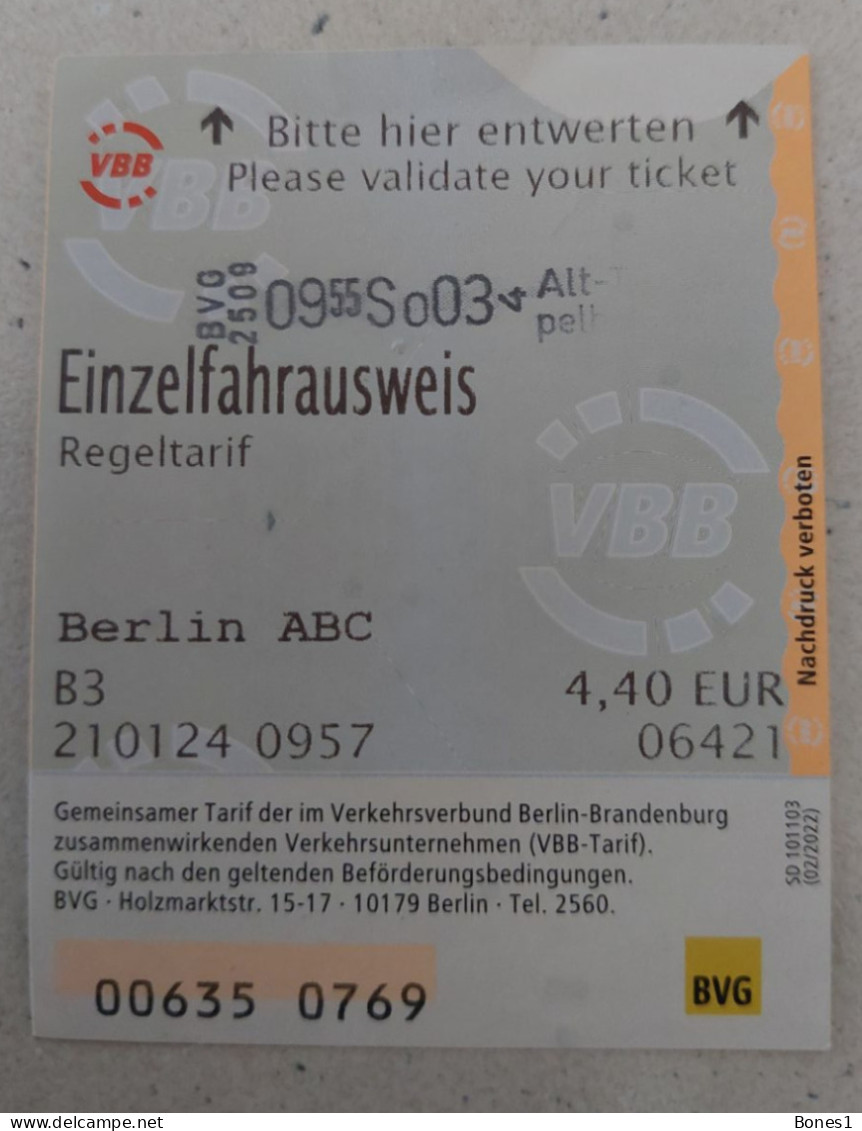 Germany Berlin Metro Ticket 2024 - Europe