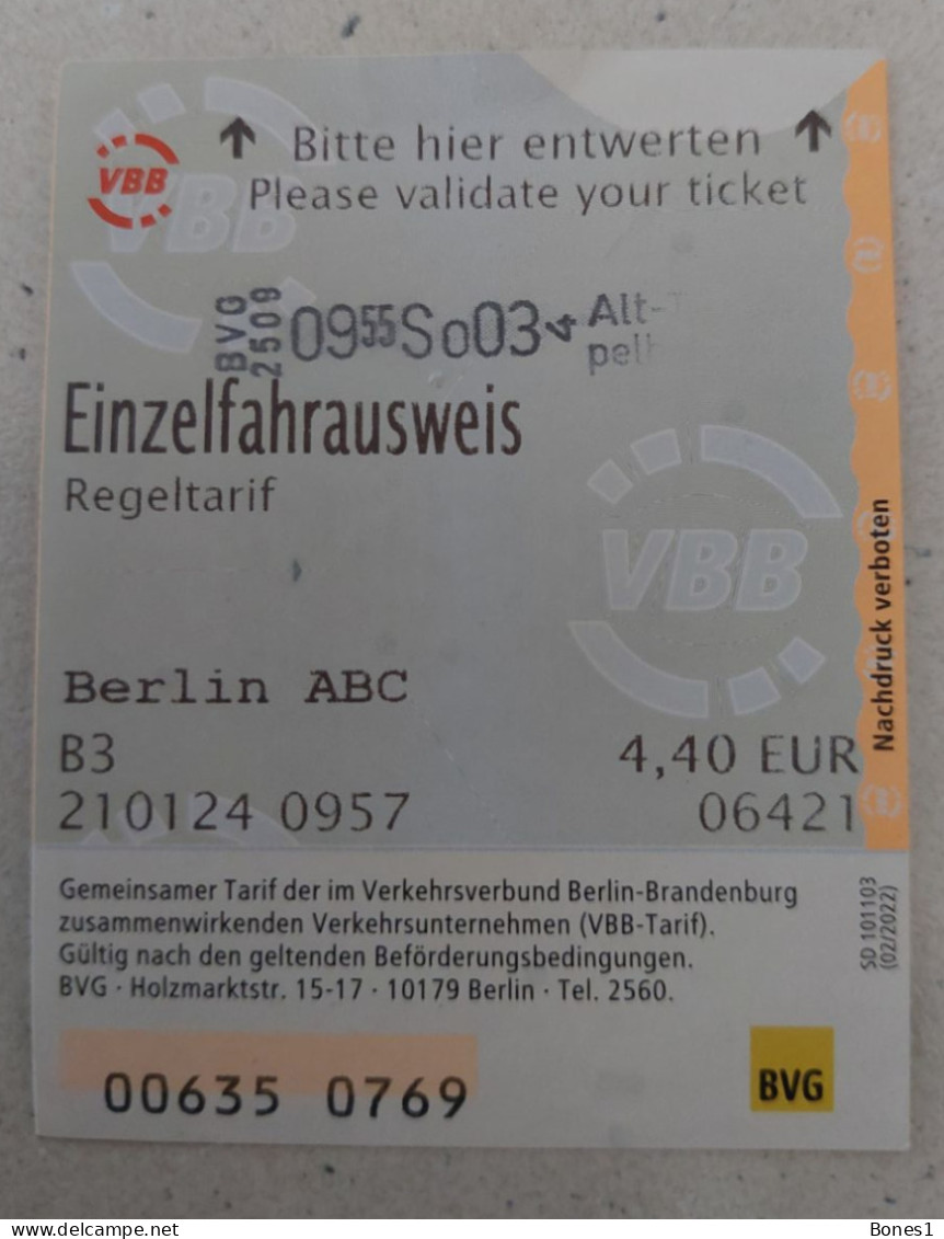 Germany Berlin Metro Ticket 2024 - Europa