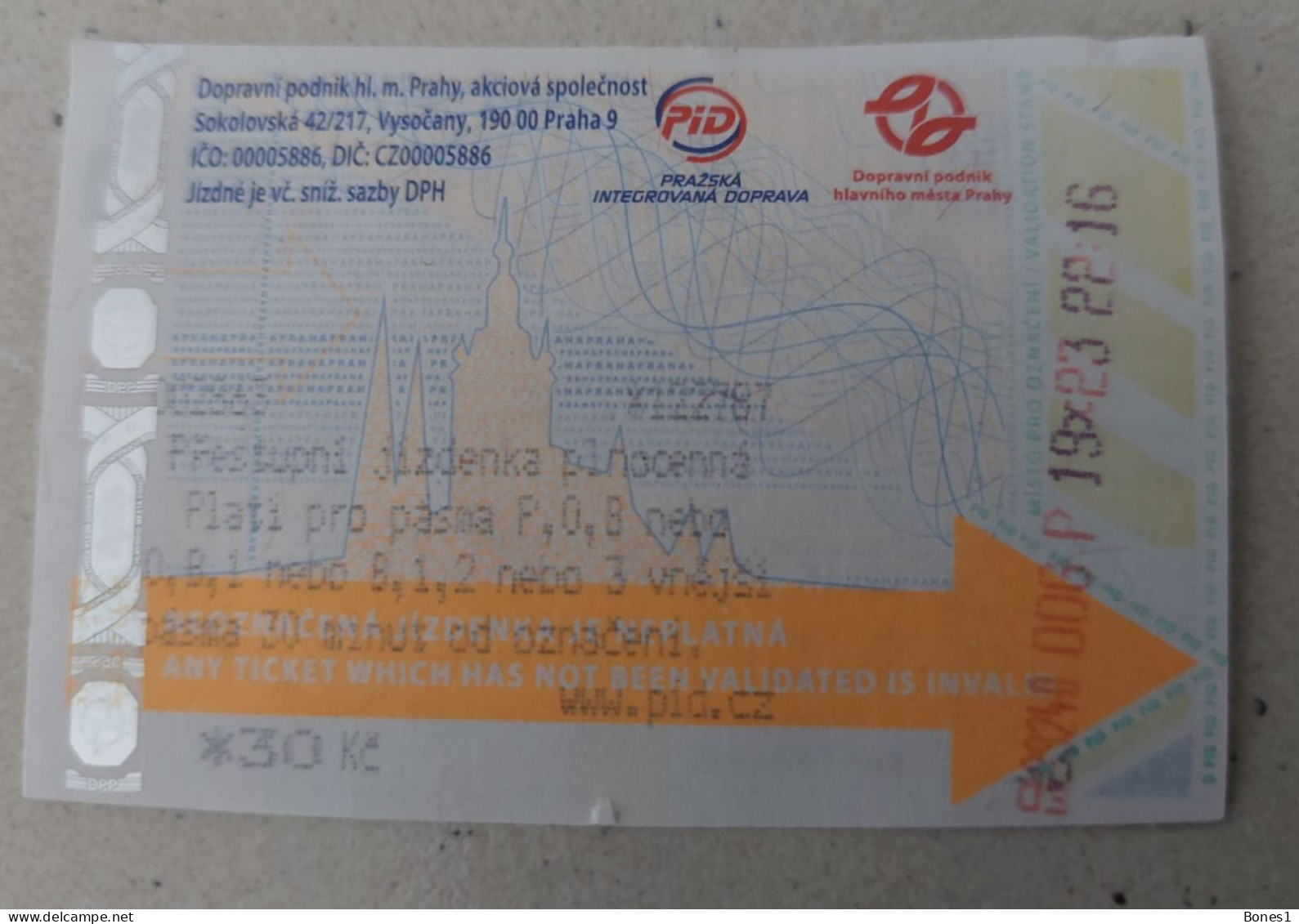 Czech Republic Prague Trains And Trams Ticket  2023 - Europe