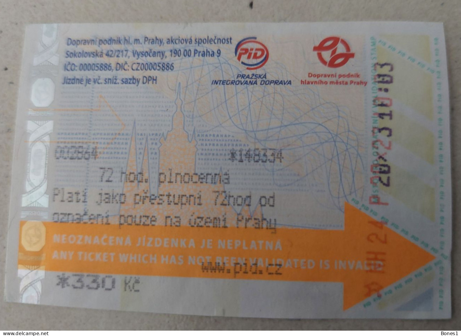 Czech Republic Prague Trains And Trams Ticket  2023 - Europe