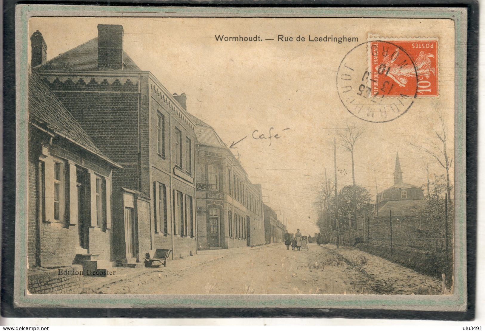 CPA - WORMHOUDT (WORMHOUT) (59) - Aspect Du Café De La Rue De Leedringhem En 1910 - Wormhout