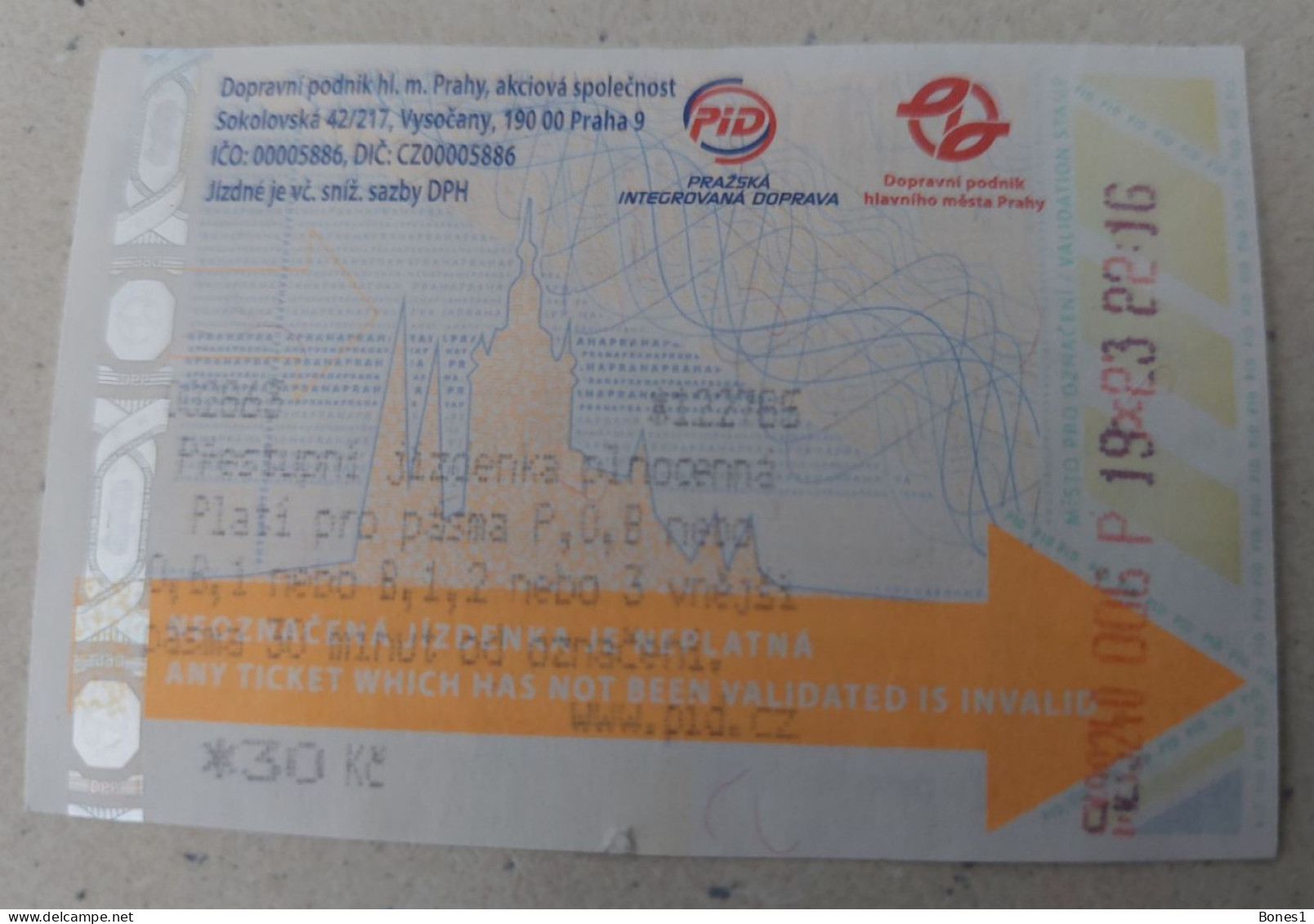 Czech Republic Prague Trains And Trams Ticket  2023 - Europe