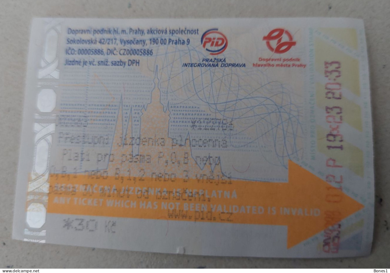 Czech Republic Prague Trains And Trams Ticket  2023 - Europe