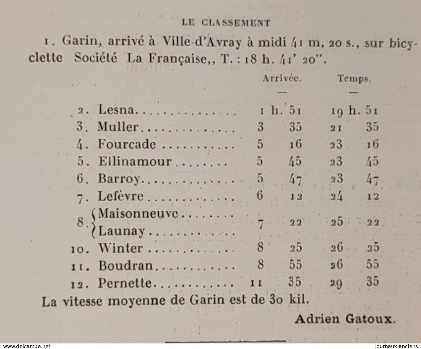 1902 Revue " LA LOCOMOTION " -  CYCLISME - BORDEAUX - PARIS - LE DEUXIÈME - Maurice GARIN - Cyclisme