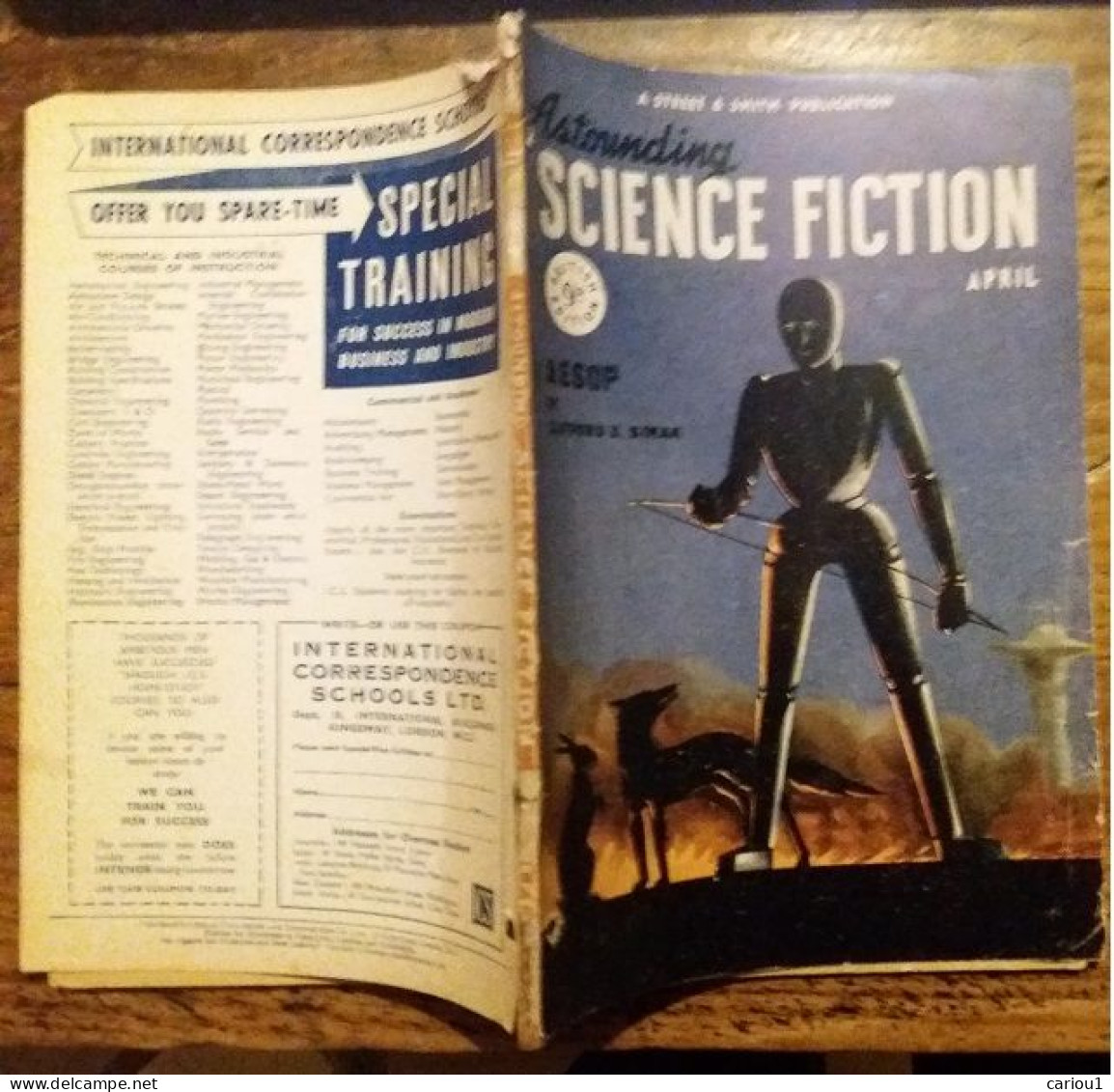 C1 ASTOUNDING Science Fiction UK BRE 04 1948 SIMAK AESOP Demain Chiens SF Pulp PORT INCLUS France - Libri Ante 1950