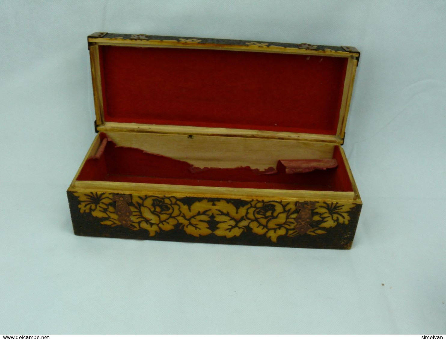 Vintage Wooden Trinket Box #2260 - Cajas/Cofres