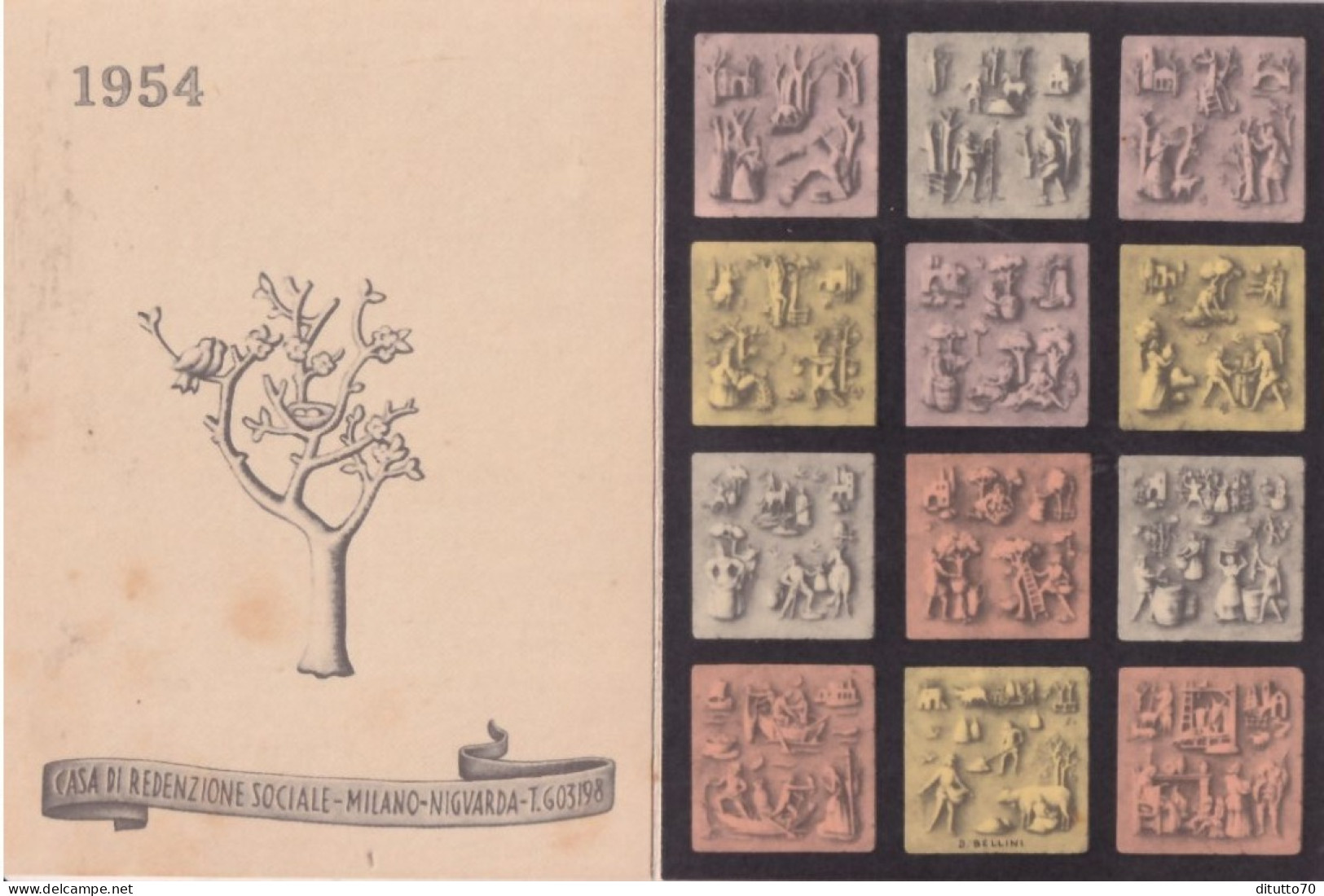 Calendarietto - Casa Di Redenzione Sociale - Milano - Niguarda - Anno 1954 - Petit Format : 1941-60