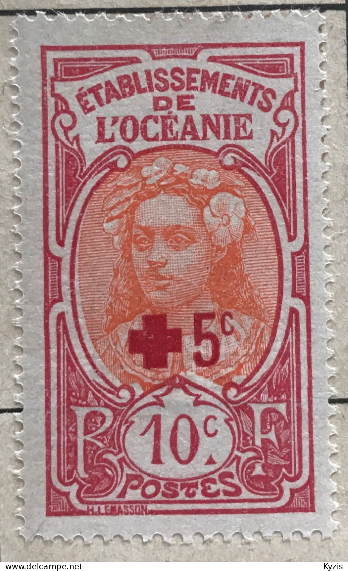 OCÉANIE ( ÉTABLISSEMENTS FRANÇAIS) Tahitienne, Avec Surcharge - MI 45 - 1915 - Tahití