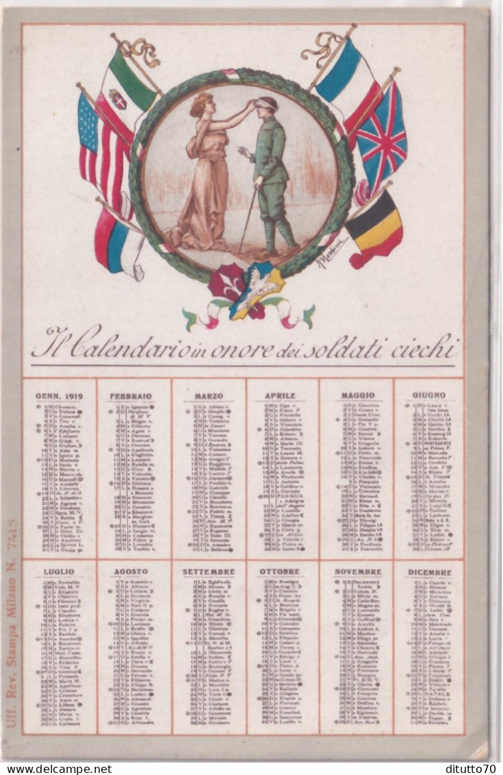 Calendarietto - Comitato Per Ls Reducazione E L'assistenza Dei Soldati Cichi - Anno 1919 - Klein Formaat: 1901-20