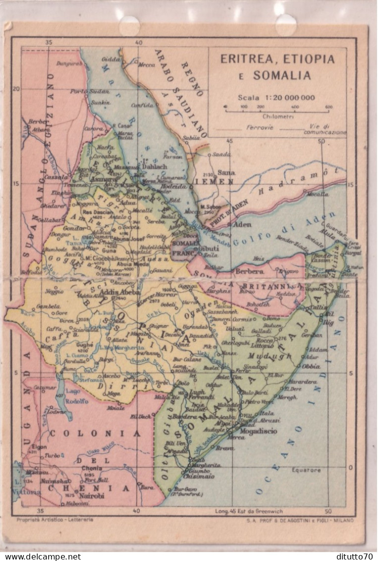 Calendarietto - Eritrea - Etiopa E Somalia - Azienda Generale Italiana Petroli - Anno 1936 - Tamaño Pequeño : 1921-40
