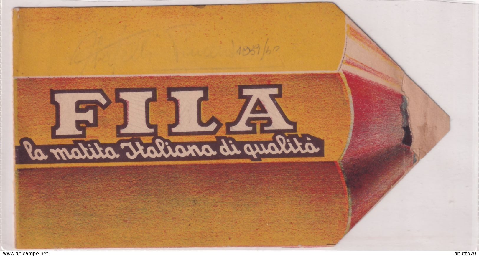 Calendarietto - Fila - La Matita Italiana Di Qualità - Gare Nazionali Scolastiche Di Disegno - Monza - Anno 1939 - Formato Piccolo : 1921-40