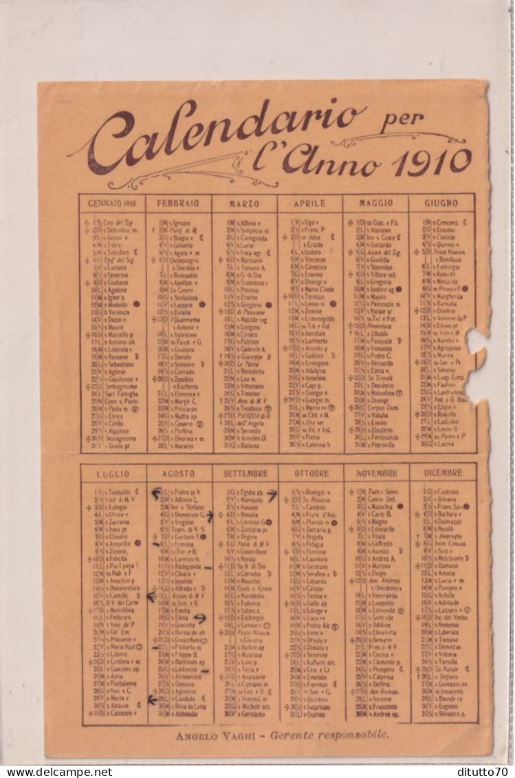 Calendarietto - I Quattro Giornali Di Mode - Anno 1910 - Grand Format : 1901-20