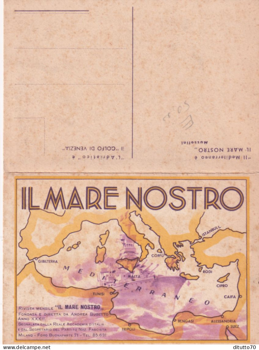 Calendarietto - Il Mediterraneo E Il Mare Nostro - Mussolini - Anno 1929 - Petit Format : 1941-60