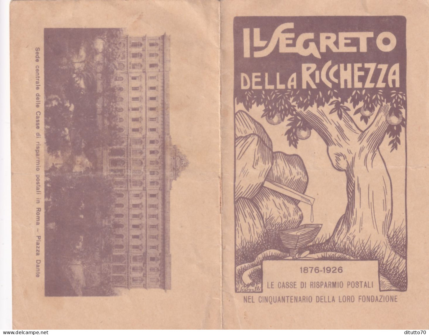 Calendarietto - Il Segreto Della Ricchezza - Le Casse Di Risparmio Postali - Anno 1926 - Petit Format : 1921-40