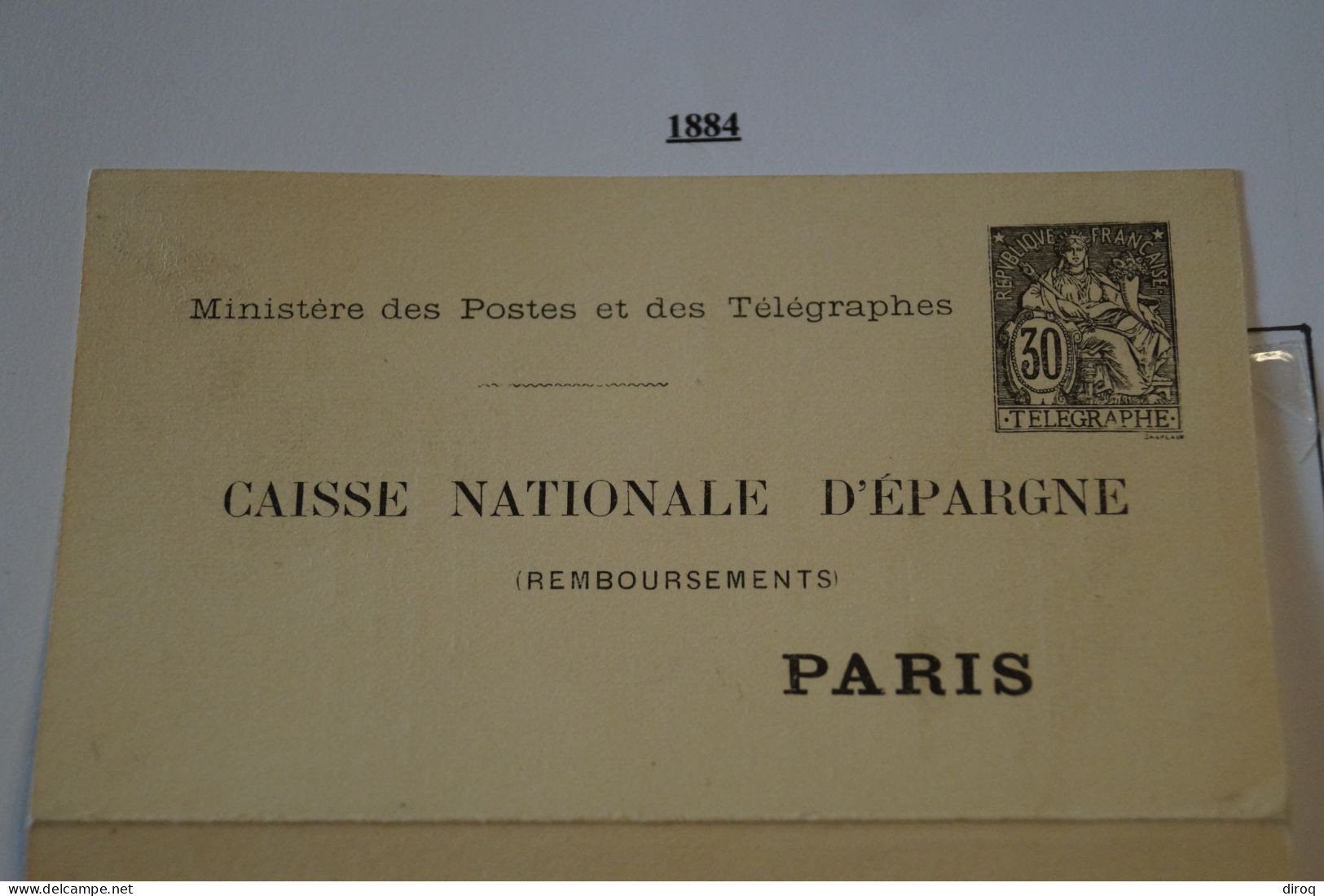 Caisse National D'épargne,superbe Type Chapelain 1884,Pneumatique,remboursement Date 188 - Neumáticos