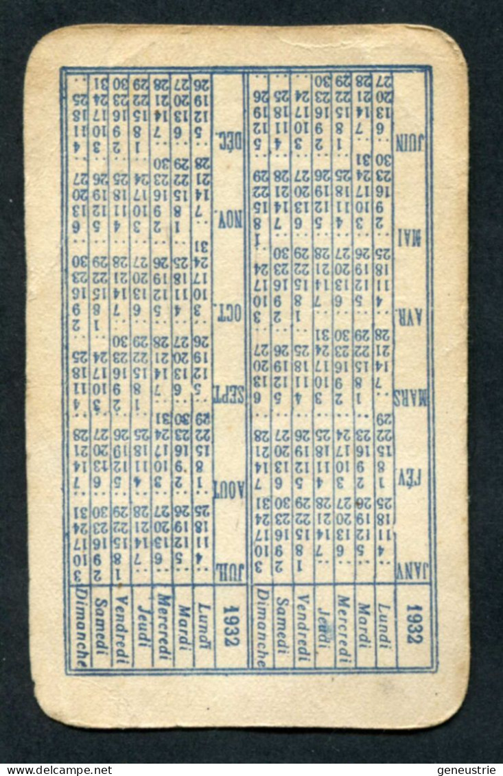 Calendrier De Poche 1932 "Chemiserie Centrale - Maison Poret-Calais à Flers (Orne)" - Formato Piccolo : 1921-40