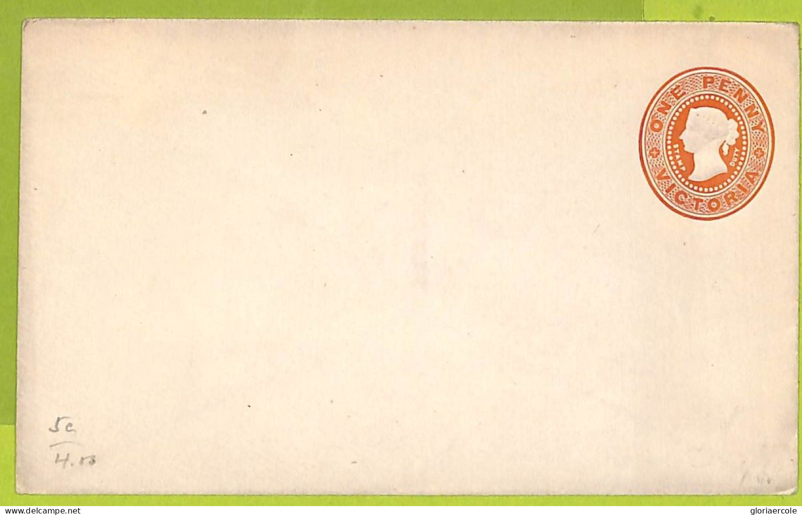 40208 - Australia VICTORIA - Postal History -  STATIONERY COVER :  H & G  # 5B - Covers & Documents