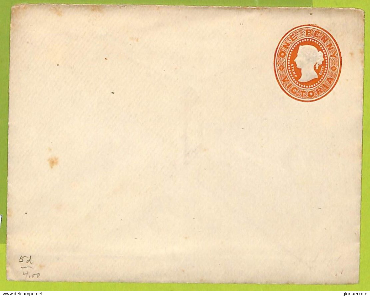 40209 - Australia VICTORIA - Postal History -  STATIONERY COVER :  H & G  # 5d - Lettres & Documents