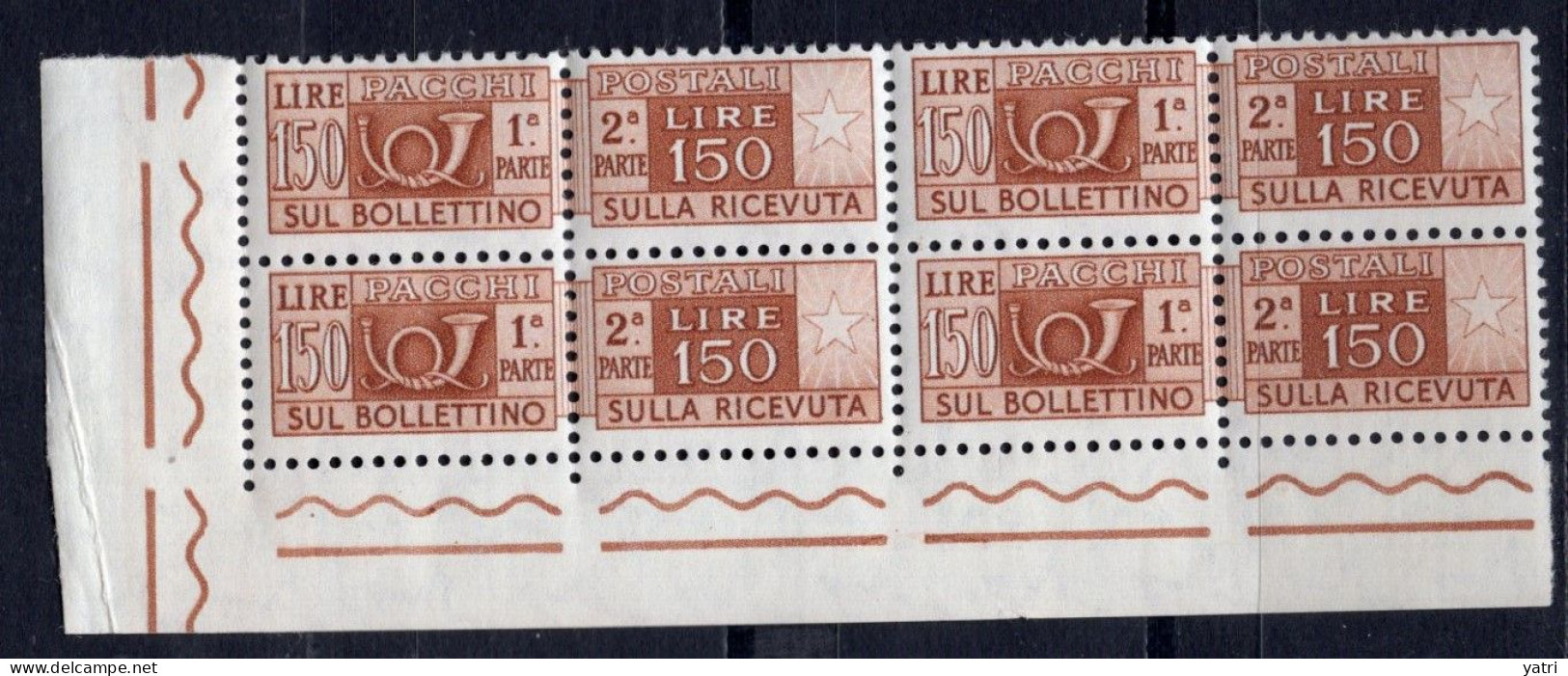 Italia (1962) - Pacchi, 150 Lire Fil. Stelle 4° Tipo, Gomma Arabica Sass. 93/II ** - Postpaketten