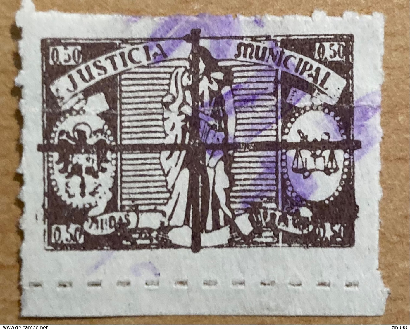 Justicia Municipal 0,50 - Revenue Stamp Spain - Steuermarken/Dienstmarken