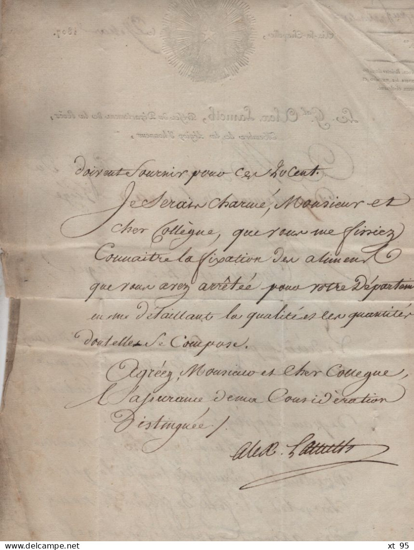 103 Aix La Chapelle - 1807 - Prefet Departement De Roer - Signature Prefet Alexandre Lameth - 1792-1815: Veroverde Departementen