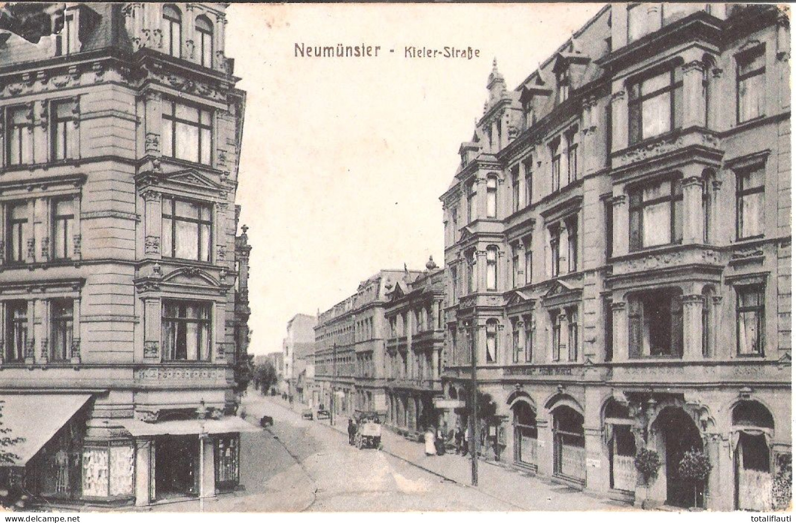 NEUMÜNSTER Holstein Kieler Straße Belebt Geschäfte 12.9.1918 Als Feldpost Gelaufen - Neumünster