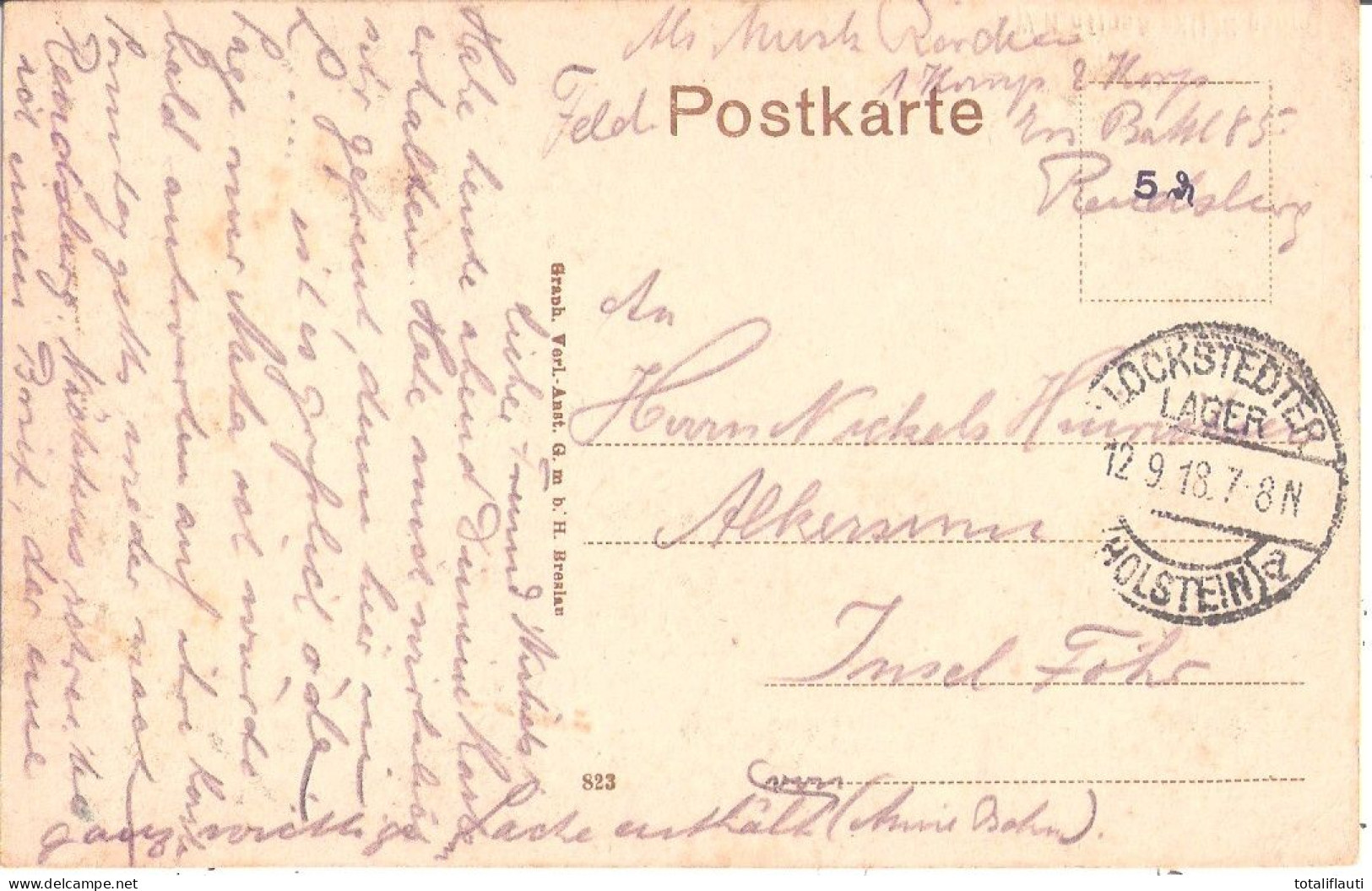 NEUMÜNSTER Holstein Kieler Straße Belebt Geschäfte 12.9.1918 Als Feldpost Gelaufen - Neumuenster