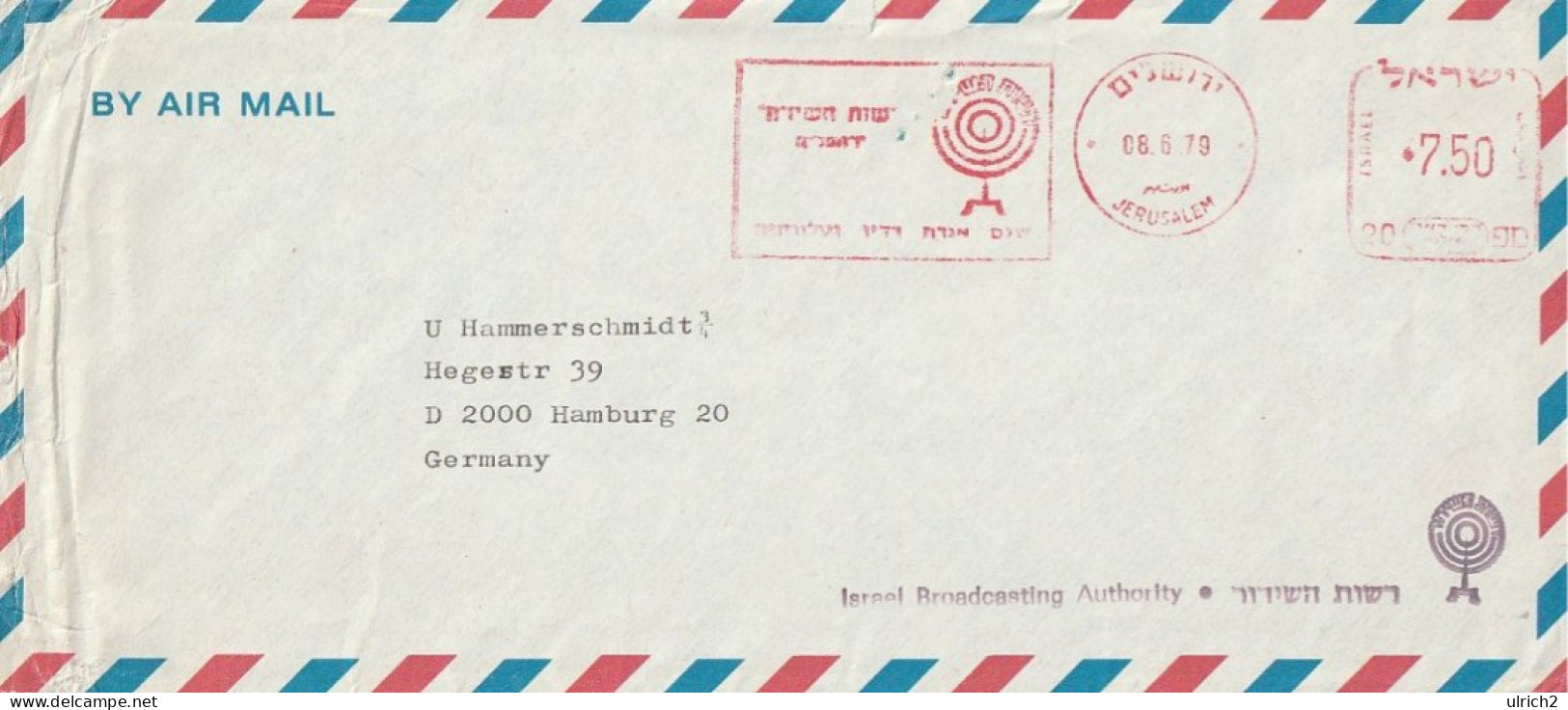 Israel - Airmail Letter - Israel Broadcasting Authority - Jerusalem 1979 (67145) - Brieven En Documenten